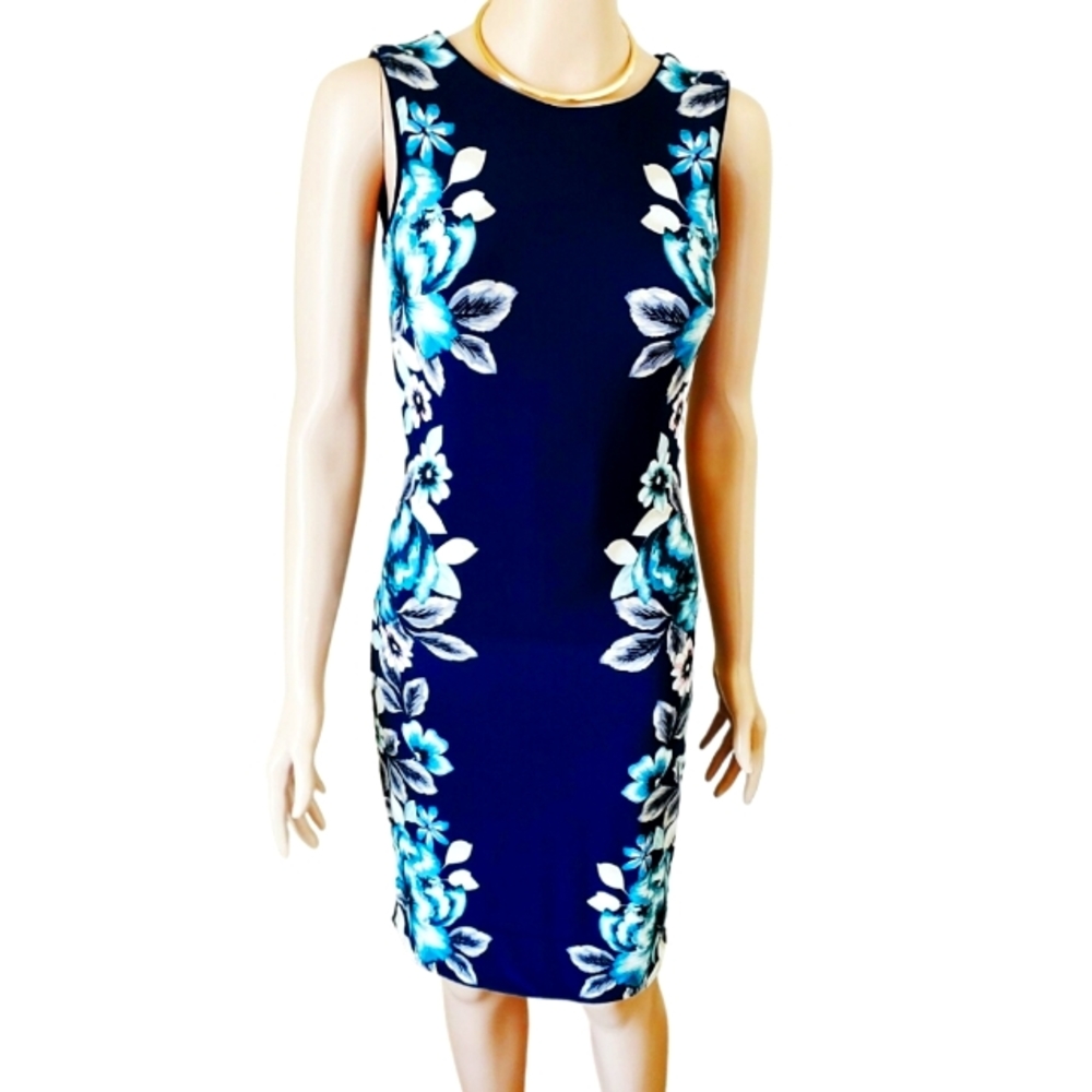 WHITE HOUSE BLACK MARKET Bodycon Floral Midi Dress